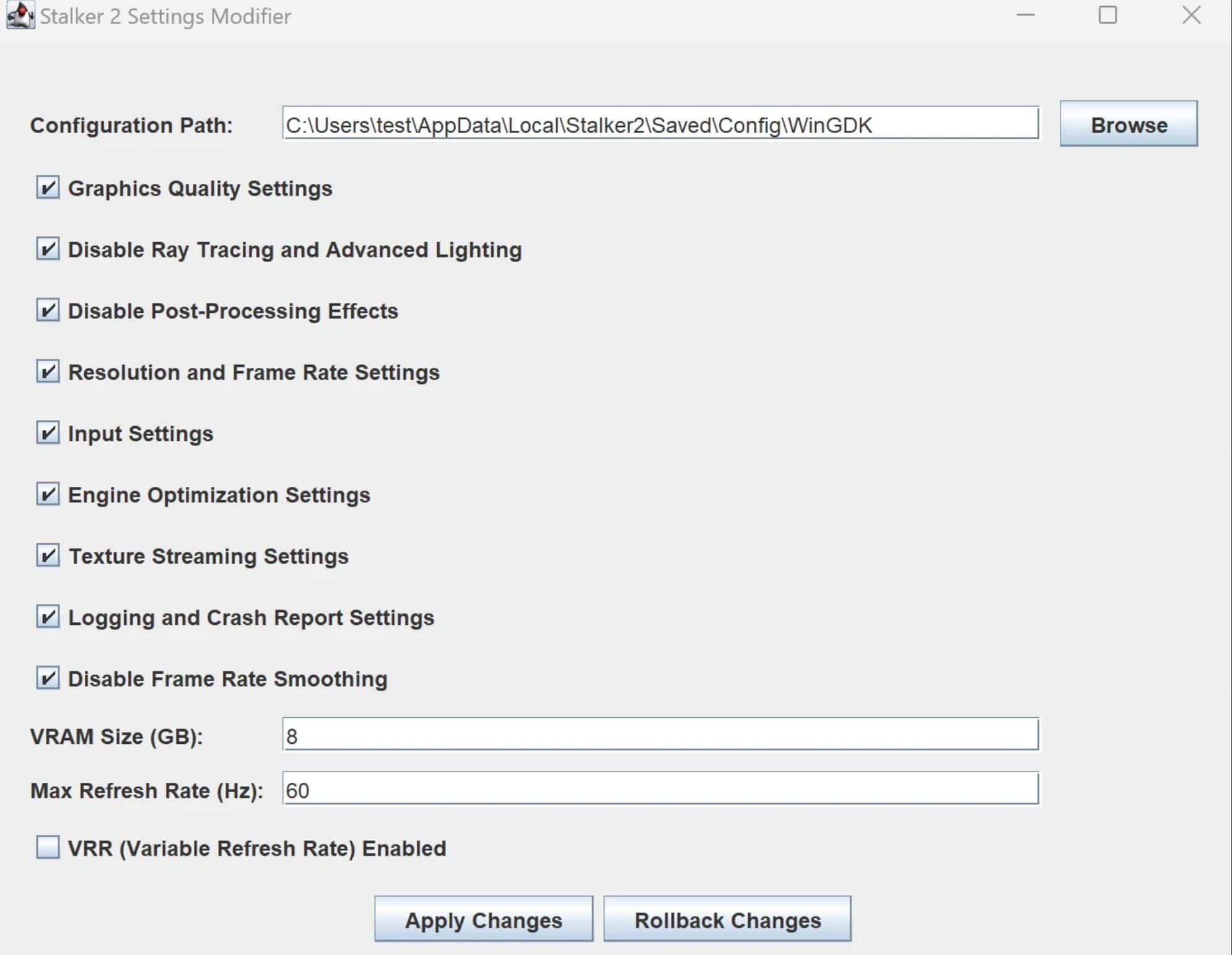 Stalker 2 optimizer v 1.0