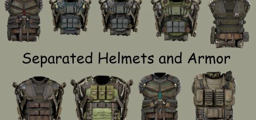 Separated Helmets and Armor